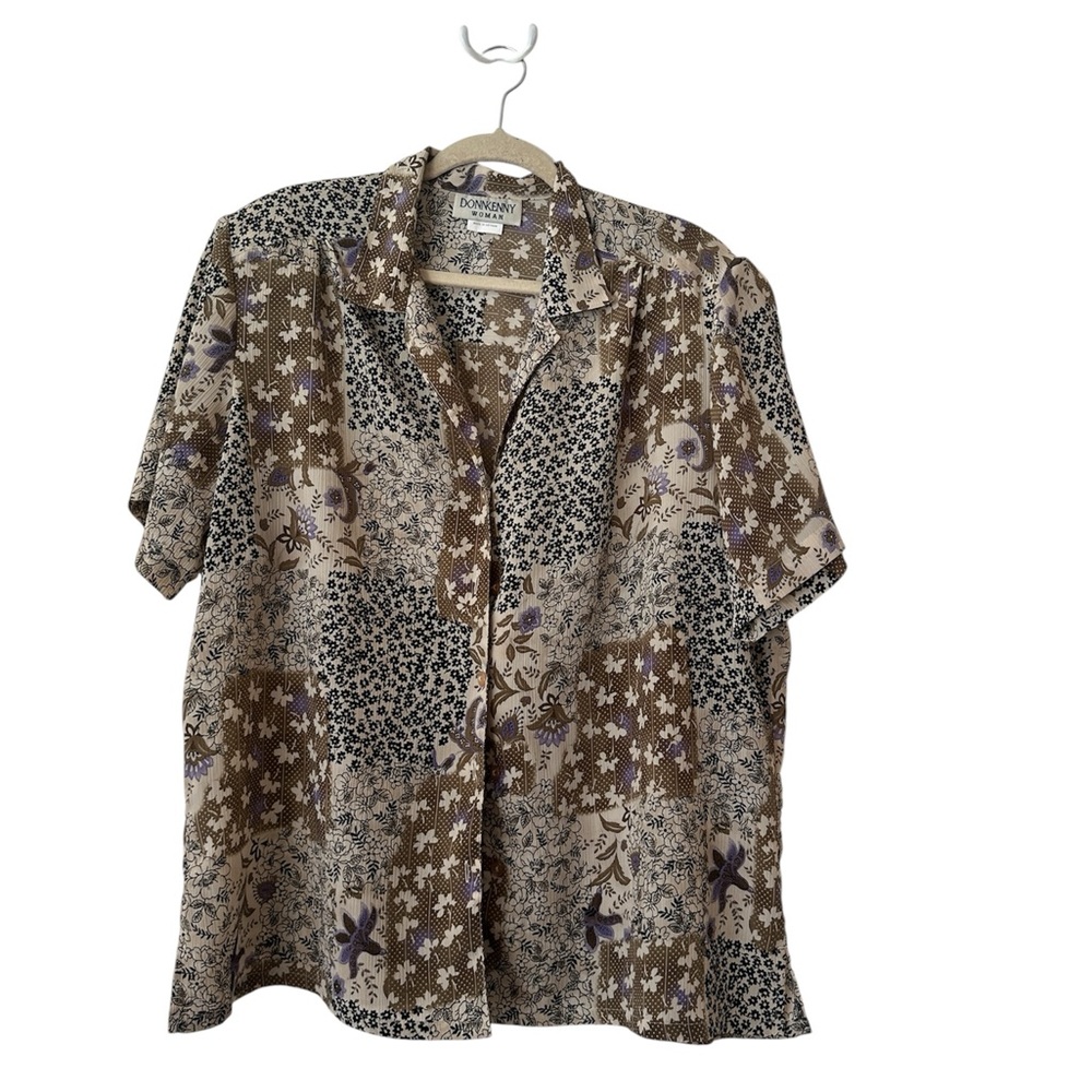 Vintage Women's Floral Patchwork Blouse